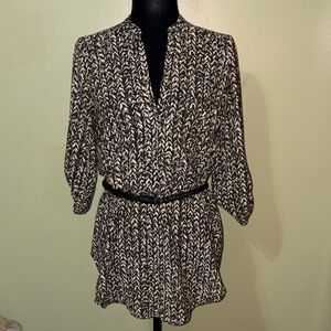 Bundle 2 Lush Women's Black & White Patterned and Maroon Tunics